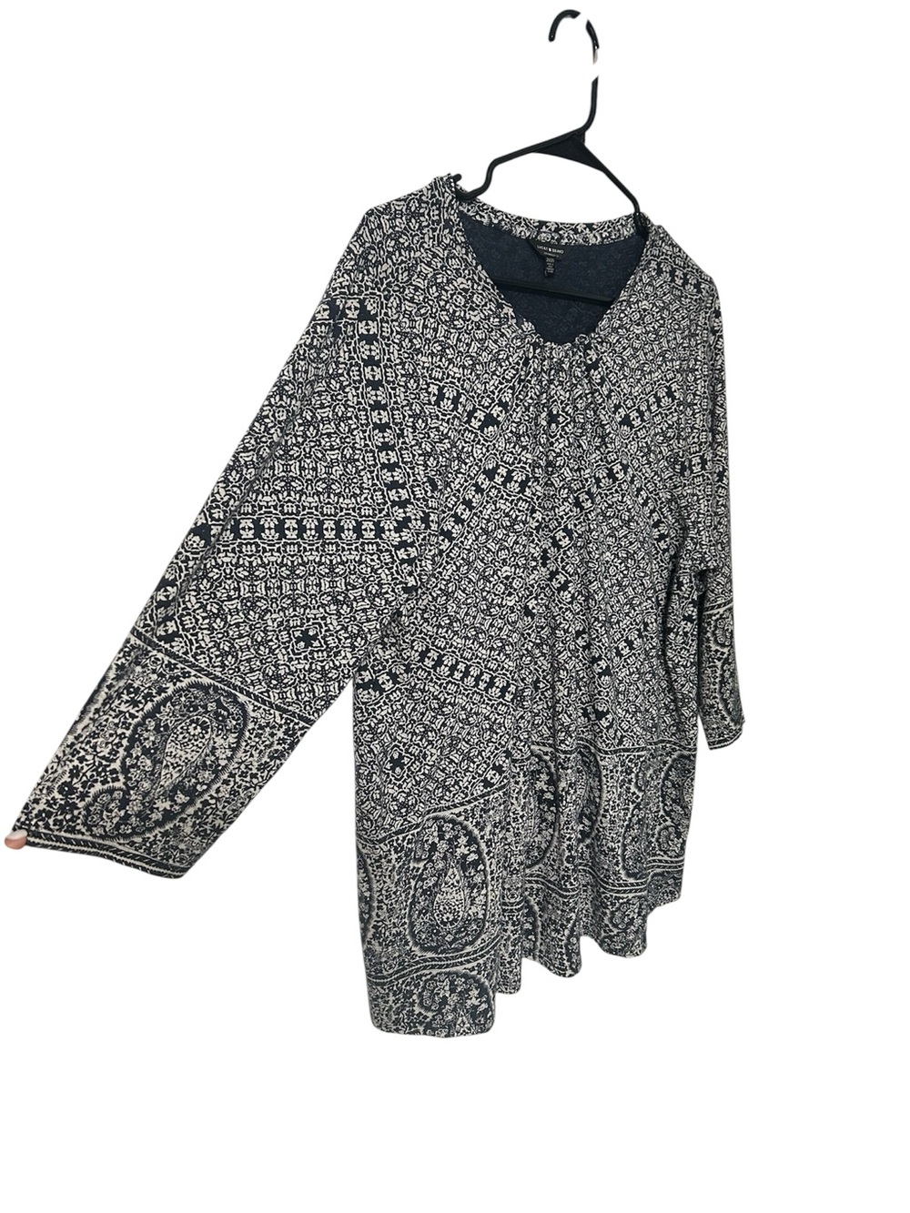 Lucky Brand Women’s Navy and White Size 2X Too California Boho Medallion Print - Picture 3 of 7
